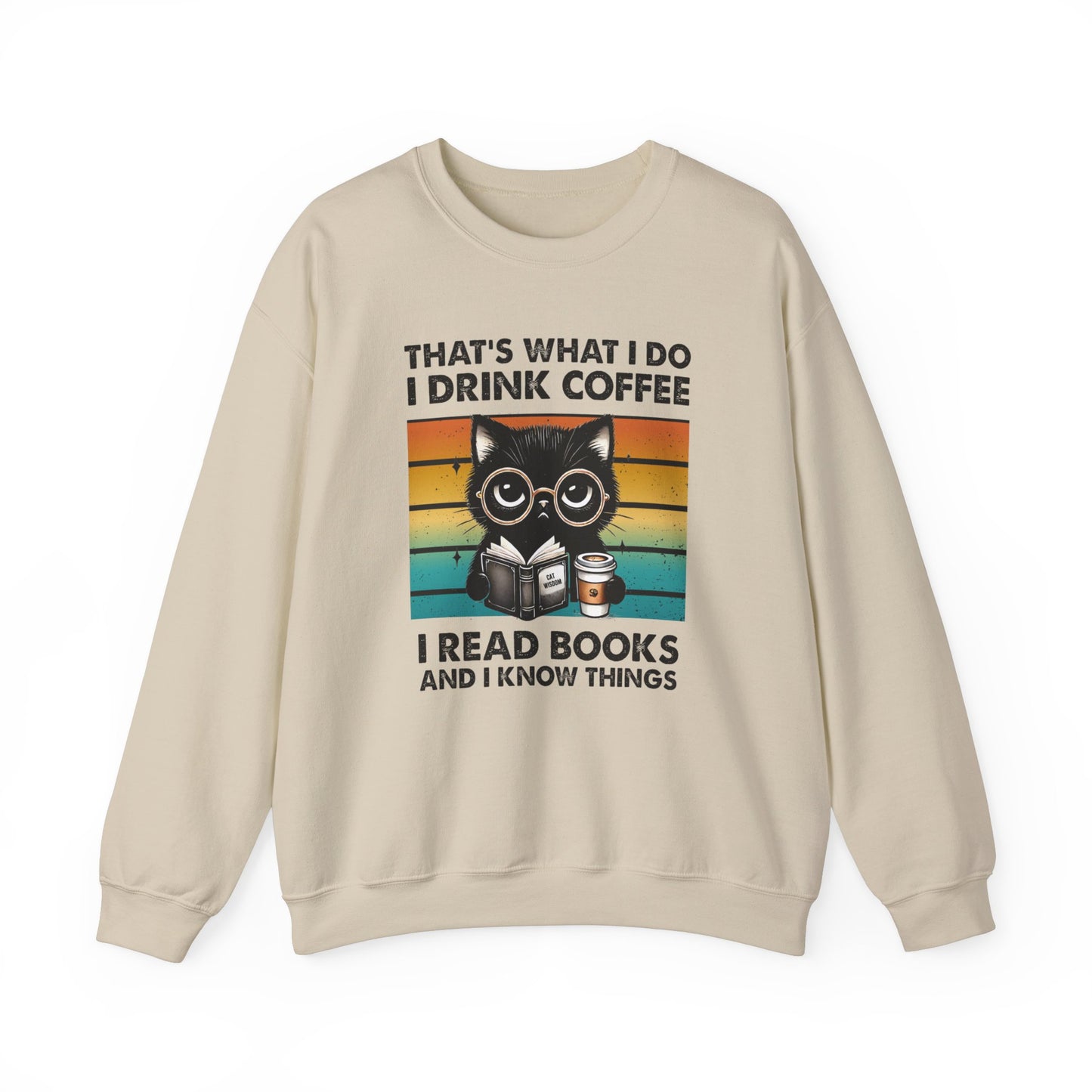 Cats, Coffee, and Books Funny Cat Sweatshirt