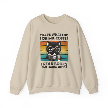 Cats, Coffee, and Books Funny Cat Sweatshirt