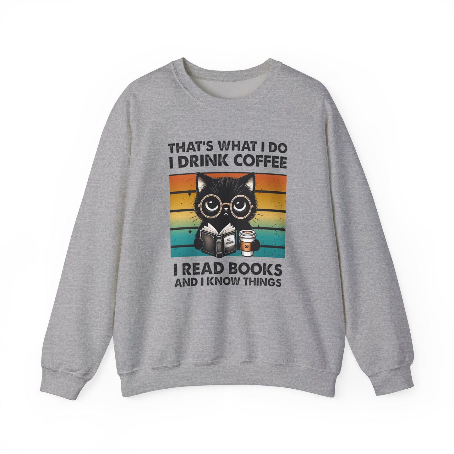 Cats, Coffee, and Books Funny Cat Sweatshirt