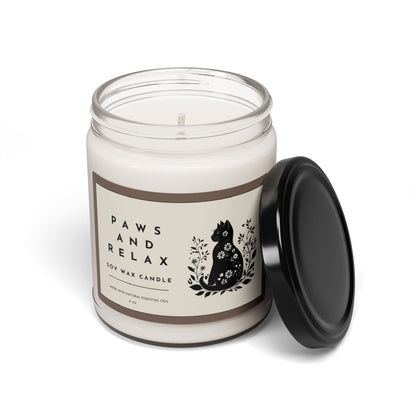 Paws and Relax Cat Lovers Scented Candle