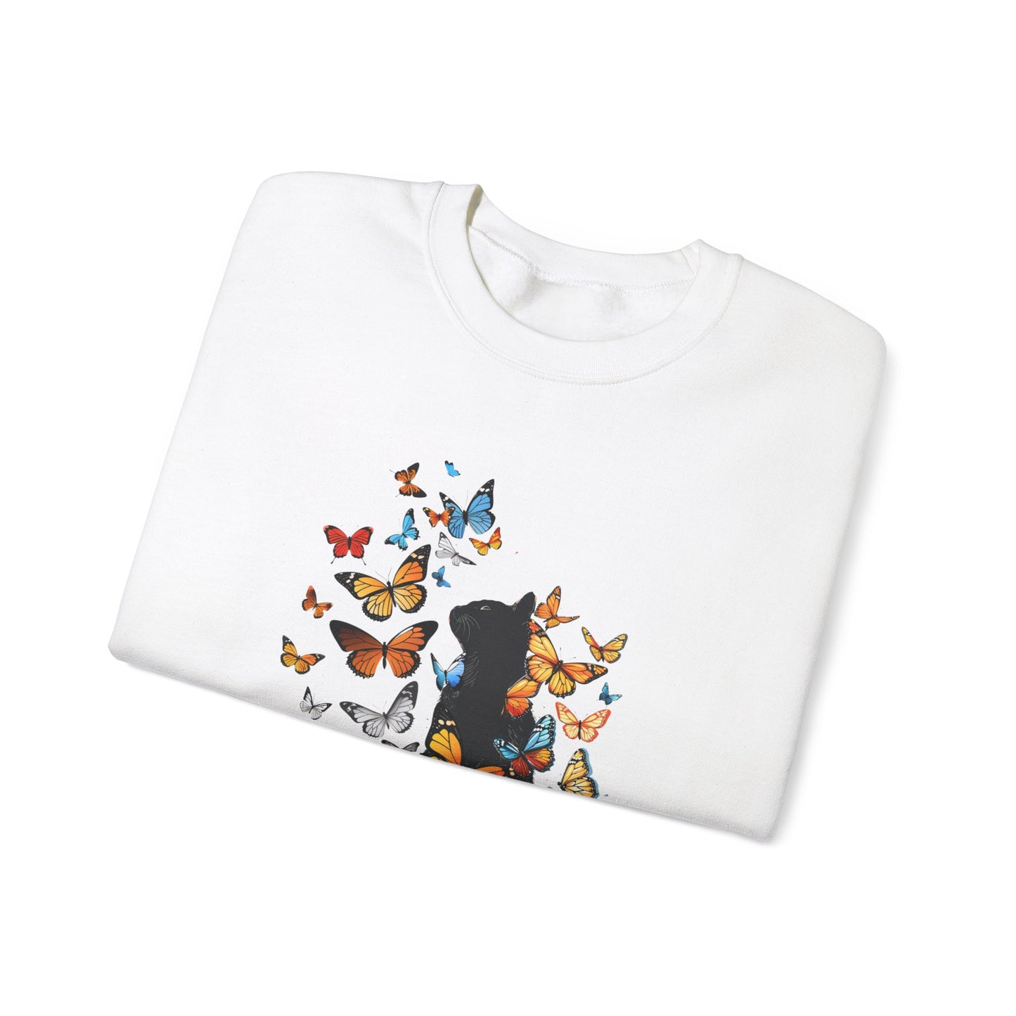 Black Cat Butterflies Sweatshirt