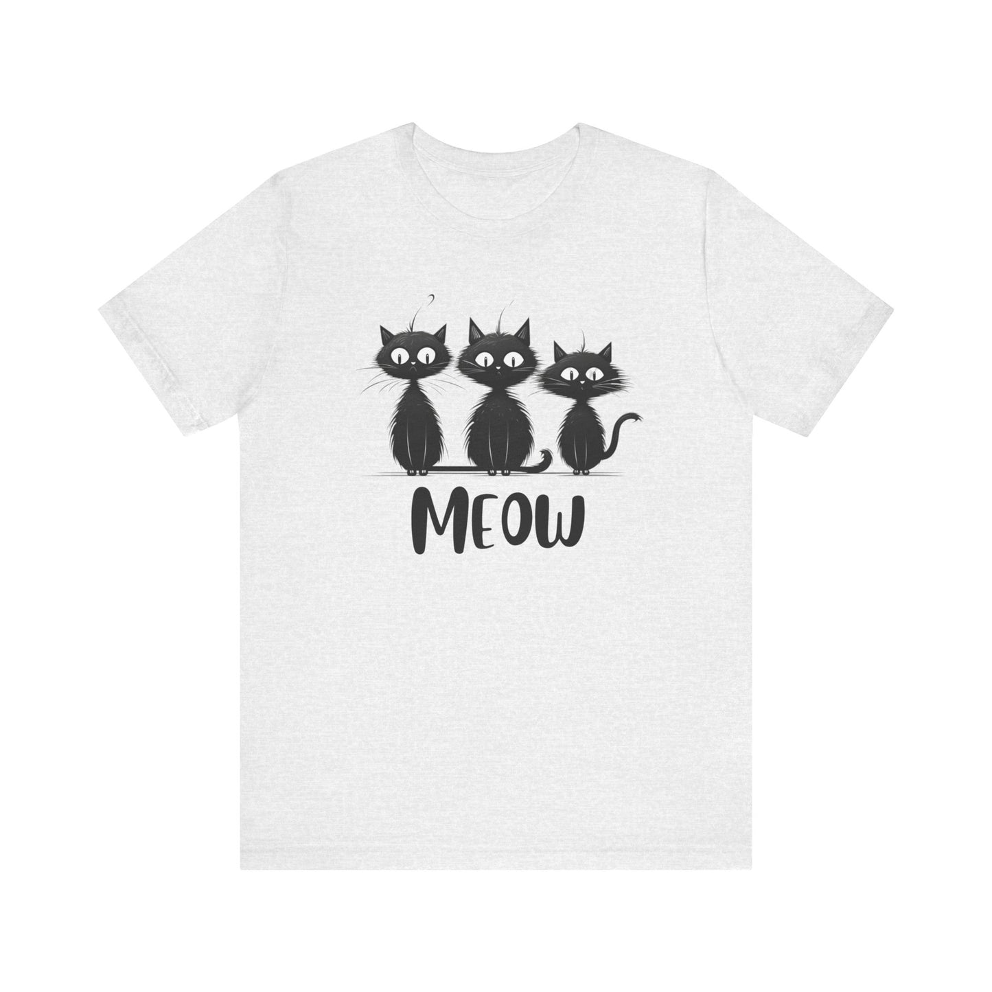 Minimalist Black Quirky Cats Meow Shirt