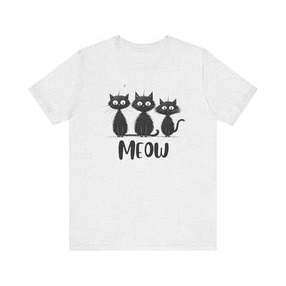 Minimalist Black Quirky Cats Meow Shirt