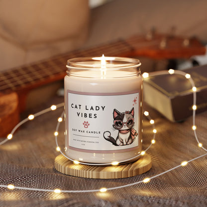 Cat Lady Vibes Cat Lovers Scented Candle