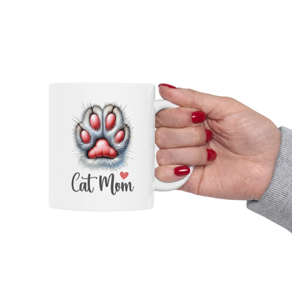 Cat Paw 'Cat Mom' Design Mug