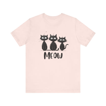 Minimalist Black Quirky Cats Meow Shirt