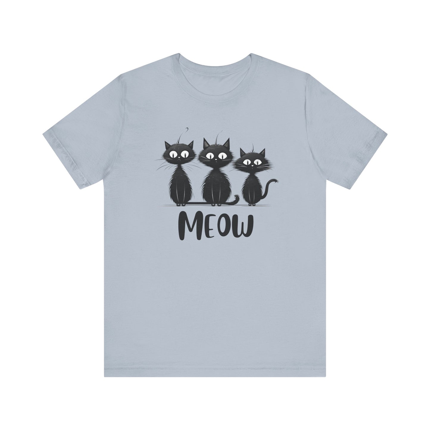 Minimalist Black Quirky Cats Meow Shirt