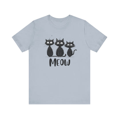 Minimalist Black Quirky Cats Meow Shirt