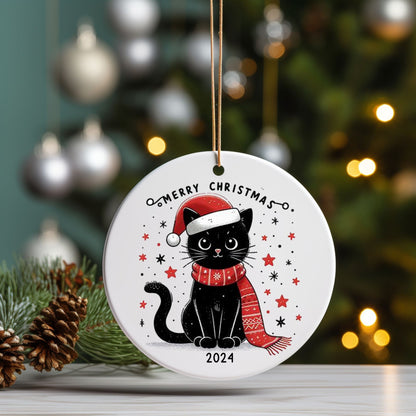 Black Cat Christmas 2024 Ornament