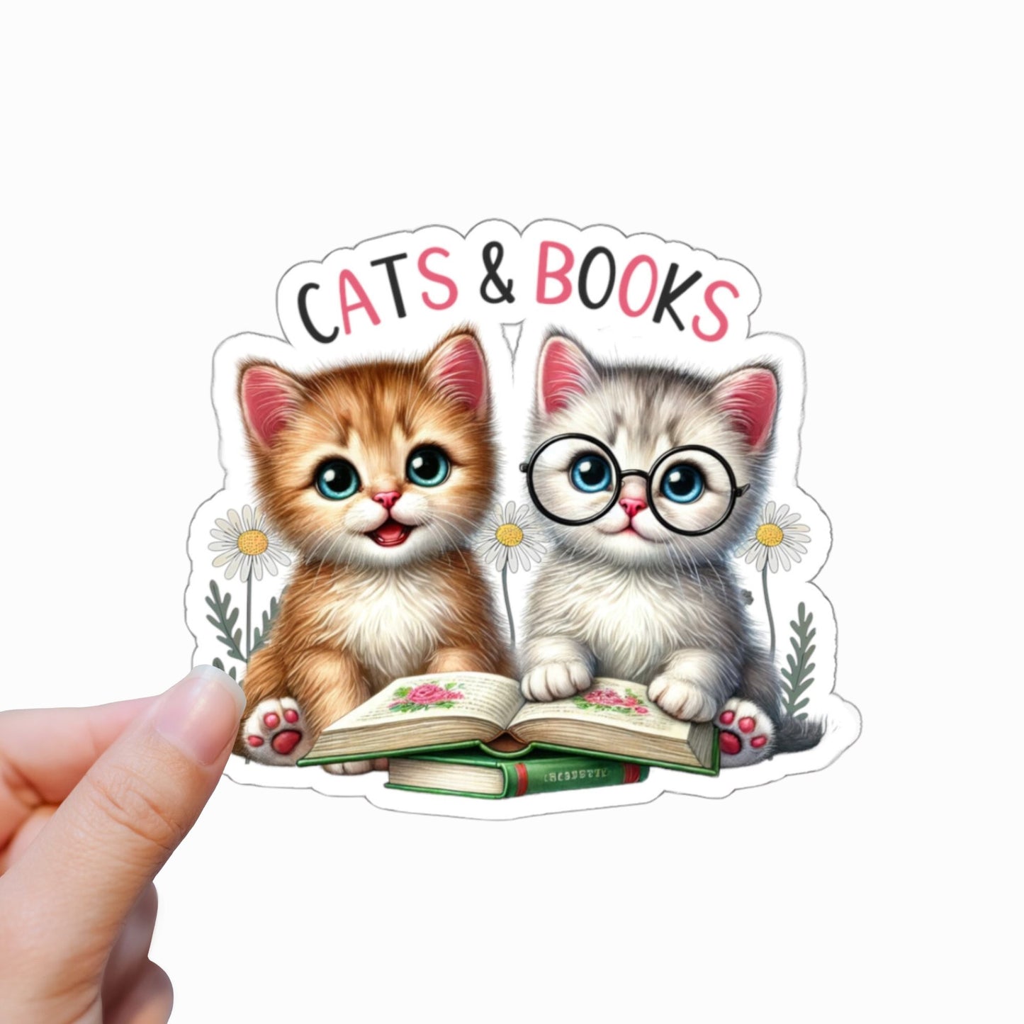 Cats Books Sticker