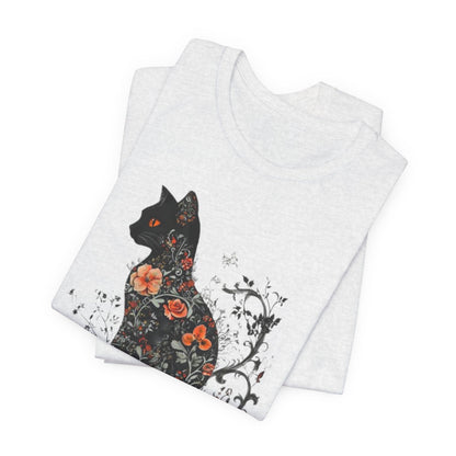 Goth Floral Cat Shirt