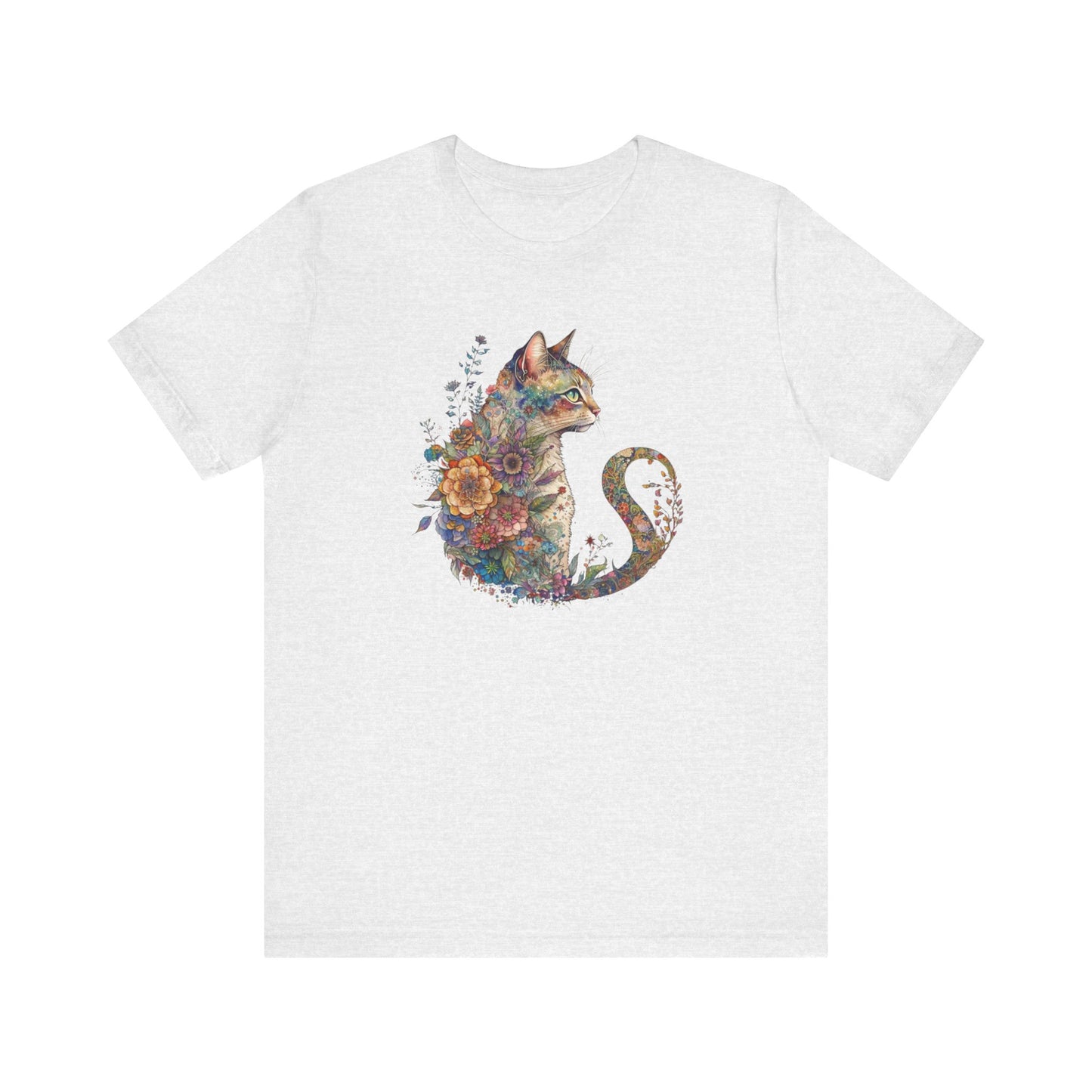 Colorful Floral Cat Shirt