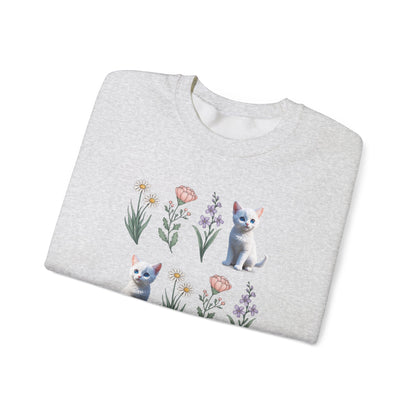 Boho Flowers and Cats Sweatshirt