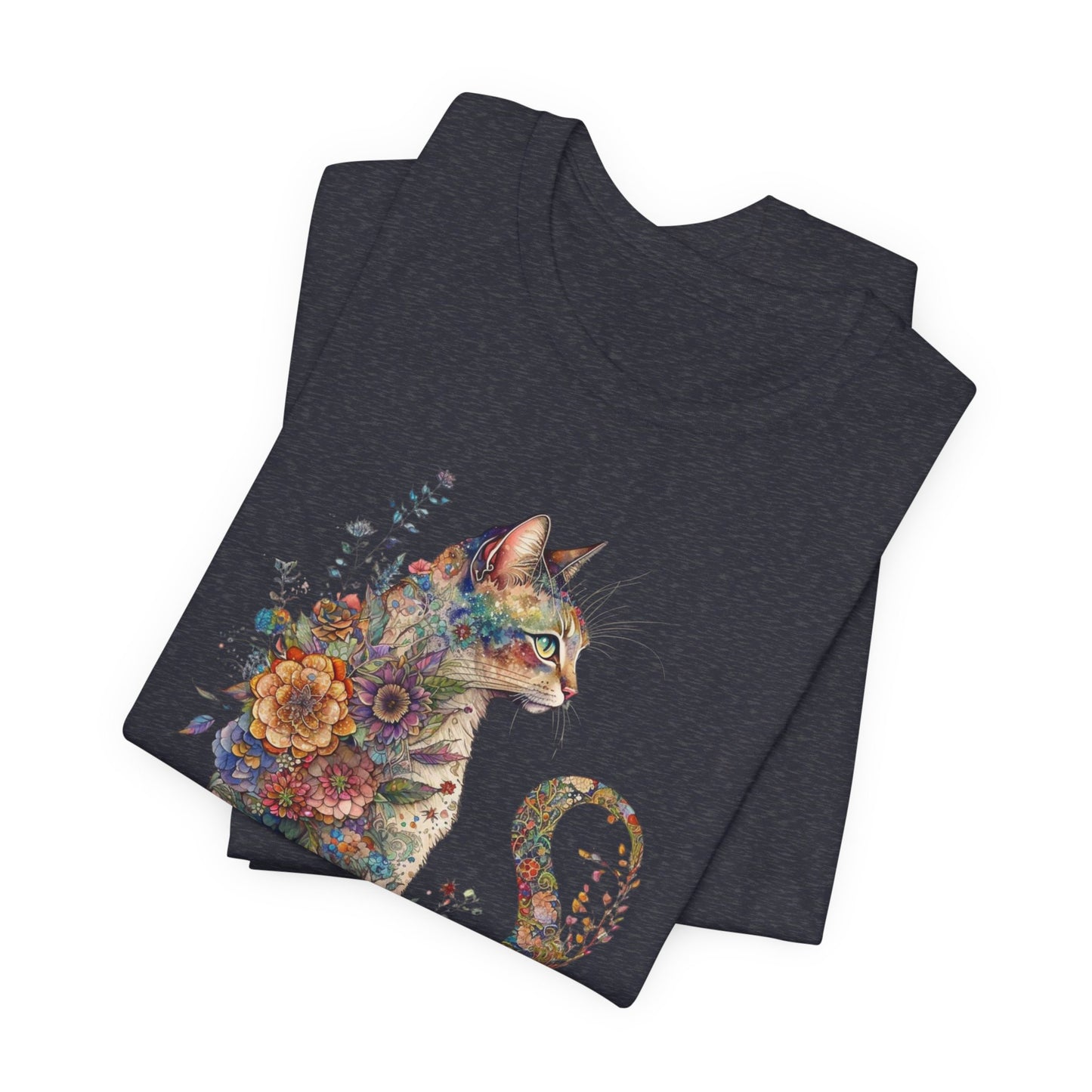 Colorful Floral Cat Shirt