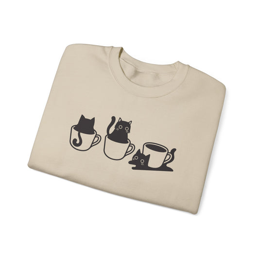 Funny Black Cat in a Cup Sweatshirt