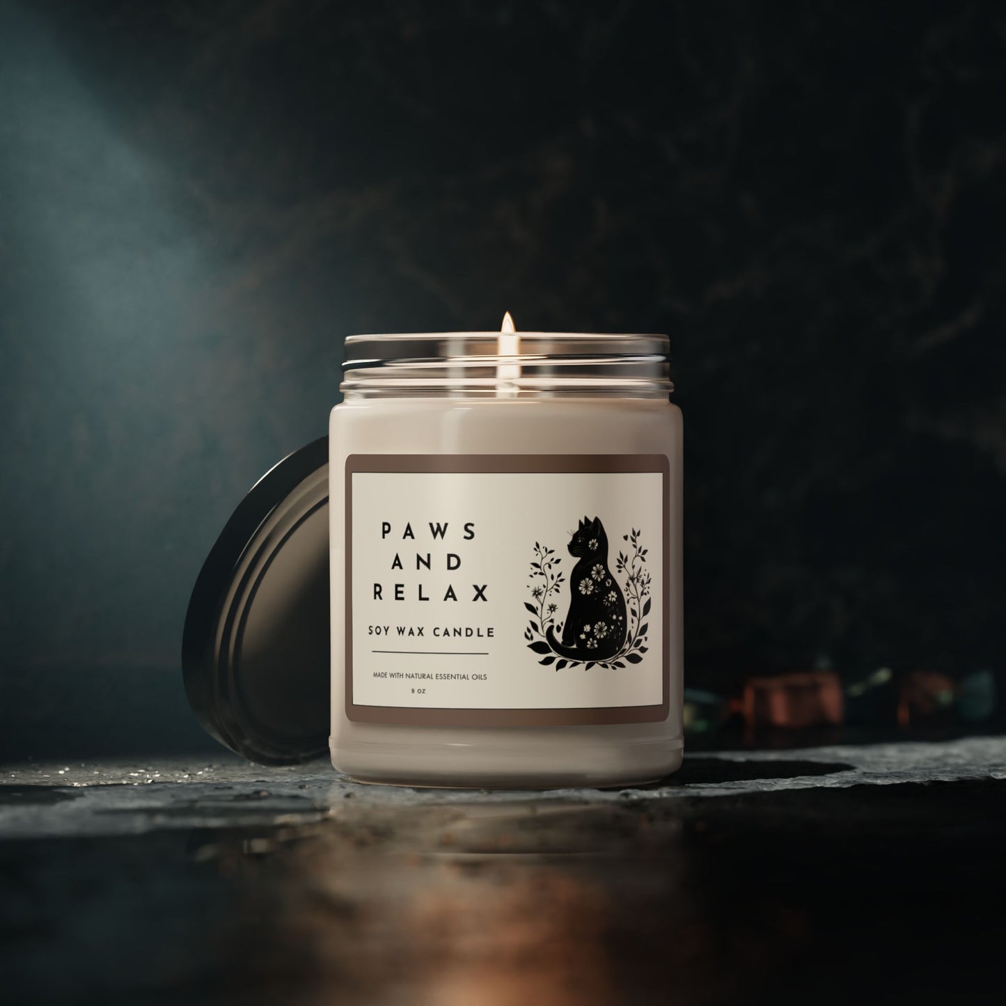 Paws and Relax Cat Lovers Scented Candle