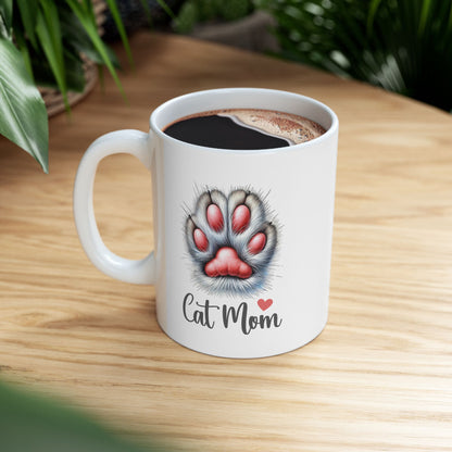 Cat Paw 'Cat Mom' Design Mug