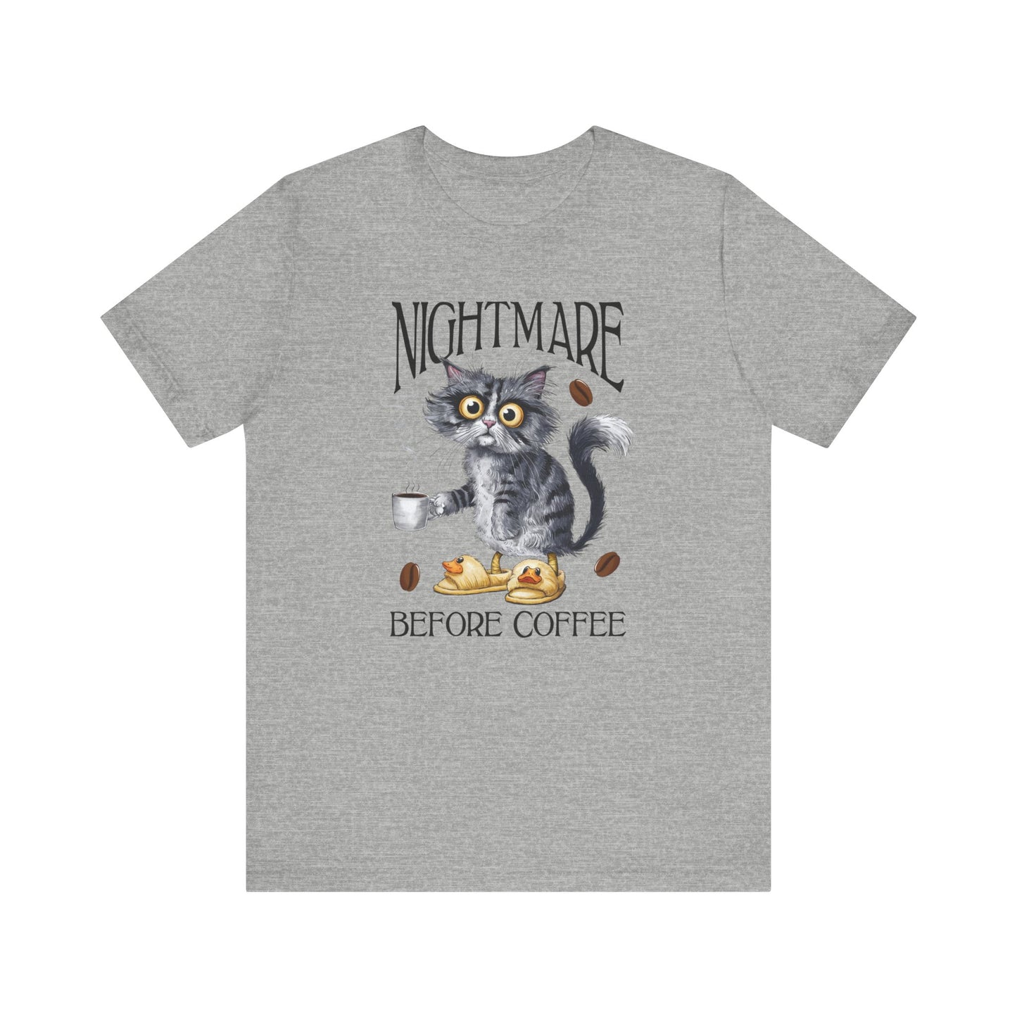 Nightmare Before Coffee Funny Cat Shirt