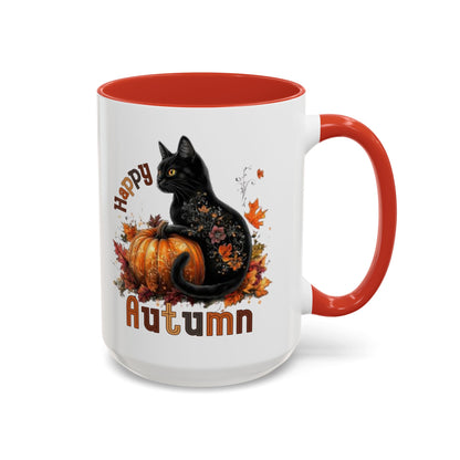 Happy Autumn Black Cat Mug