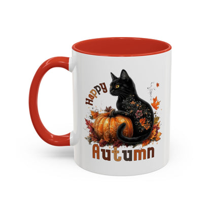 Happy Autumn Black Cat Mug