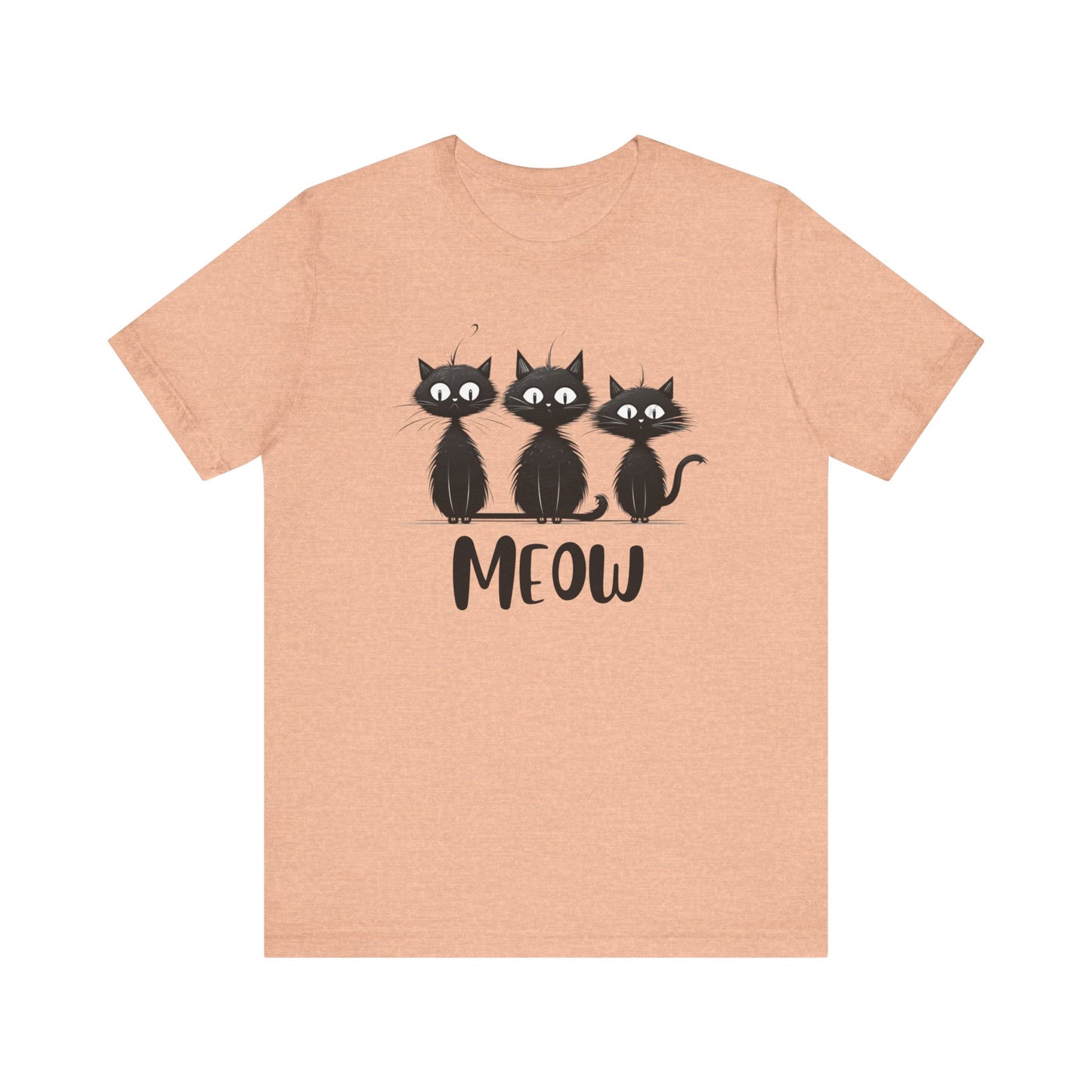 Minimalist Black Quirky Cats Meow Shirt