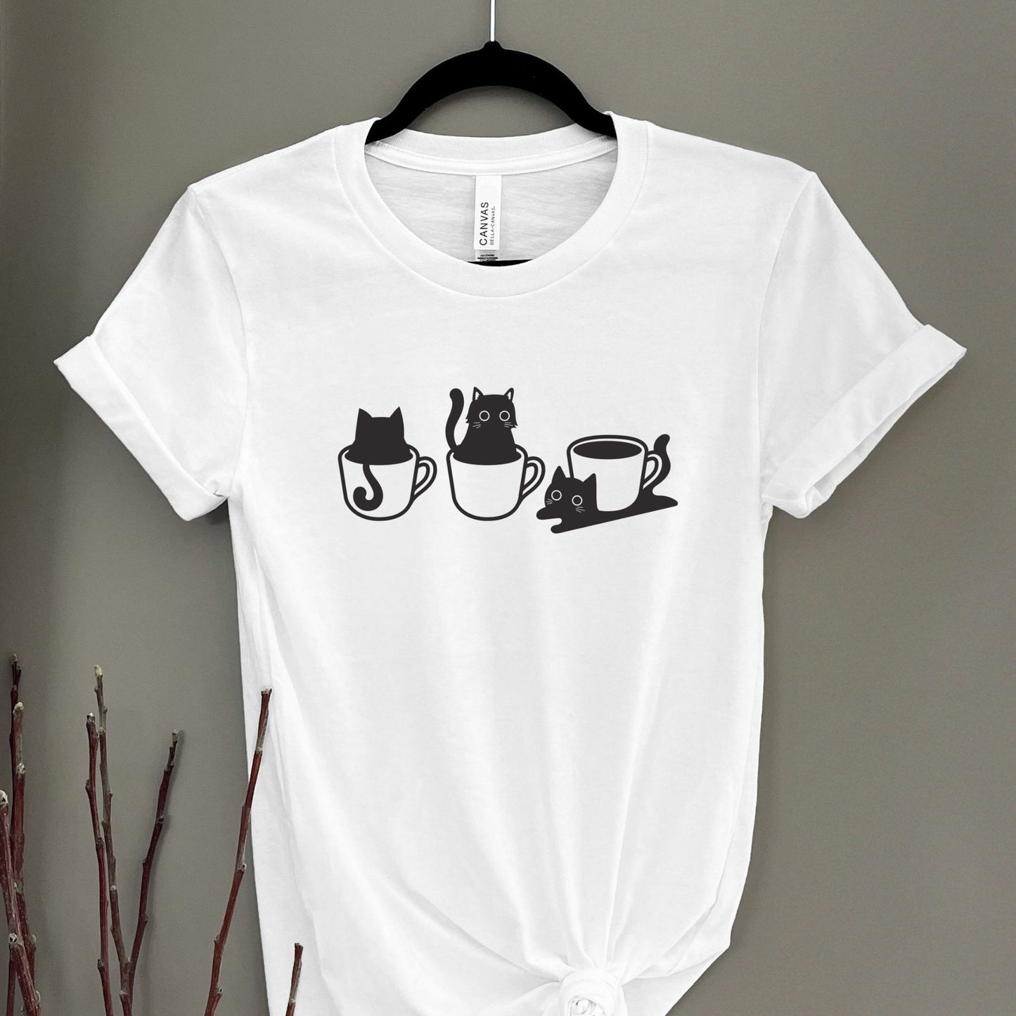 Funny Black Cat In The Cup Shirt