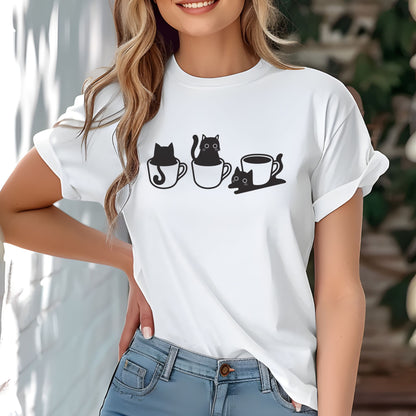 Funny Black Cat In The Cup Shirt