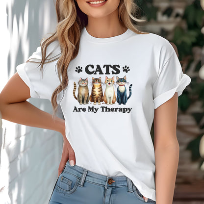 Cats Are My Therapy Shirt