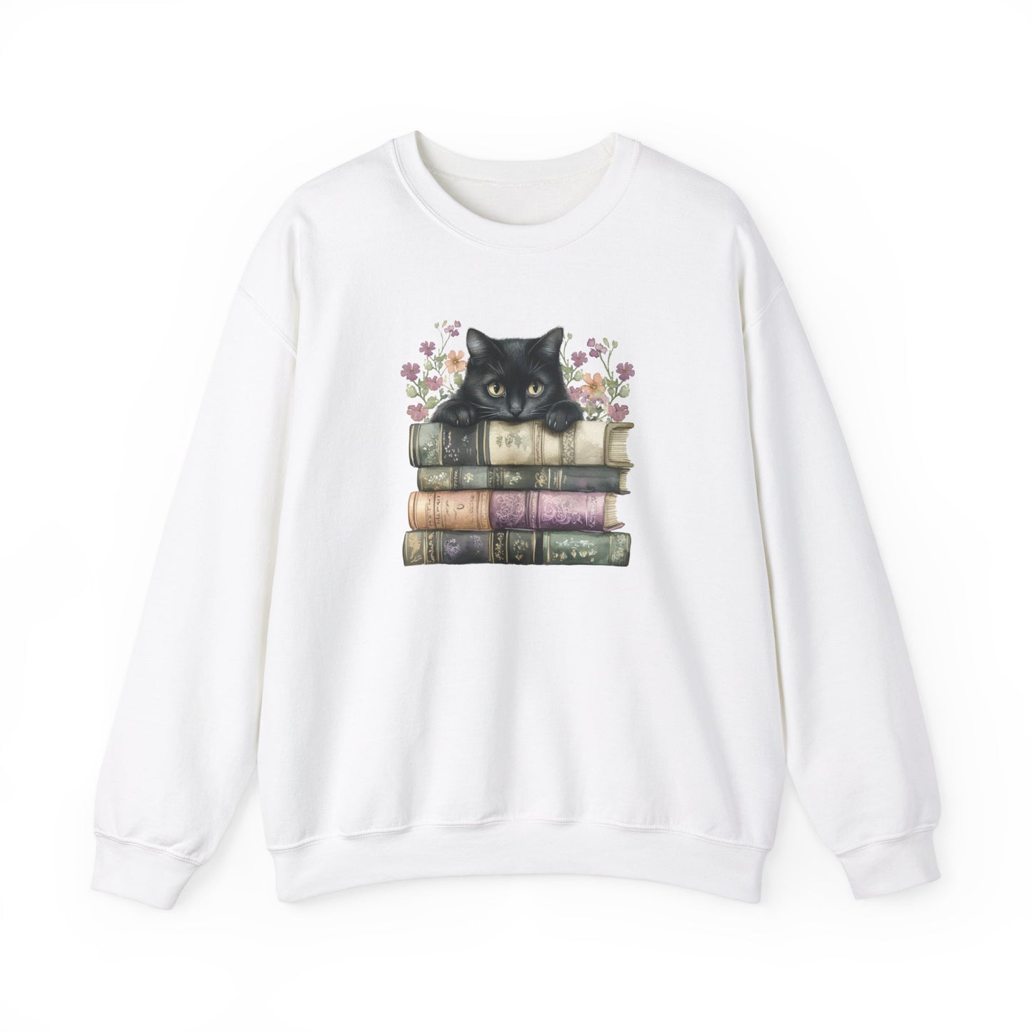 Black Cat and Books Sweatshirt