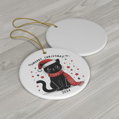 Black Cat Christmas 2024 Ornament