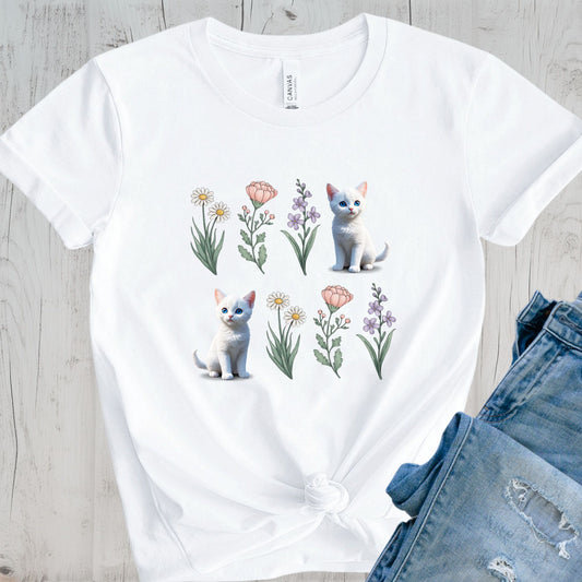 Boho Flowers and Cats Shirt