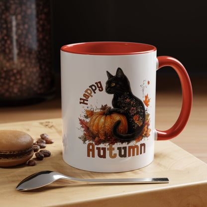 Happy Autumn Black Cat Mug