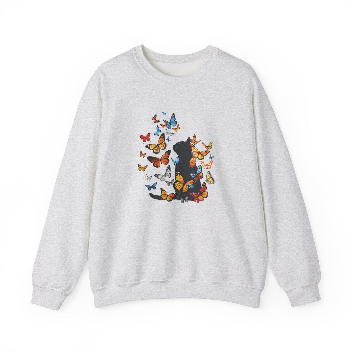 Black Cat Butterflies Sweatshirt