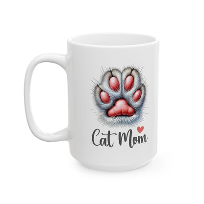 Cat Paw 'Cat Mom' Design Mug