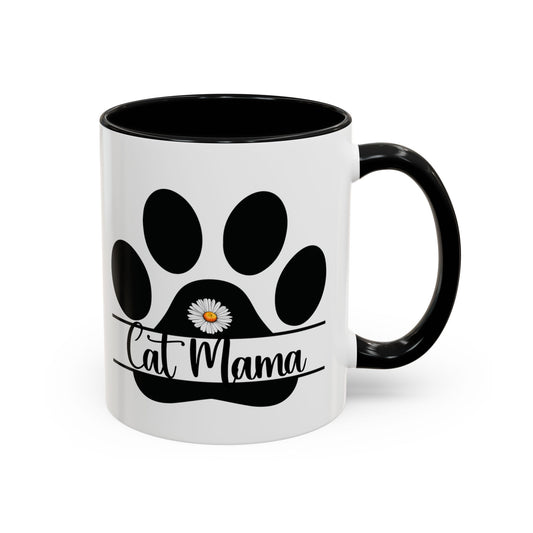 Cat Mama Paw Print Accent Mug