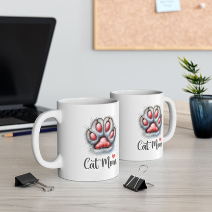 Cat Paw 'Cat Mom' Design Mug