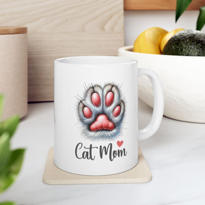 Cat Paw 'Cat Mom' Design Mug