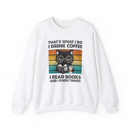 Cats, Coffee, and Books Funny Cat Sweatshirt