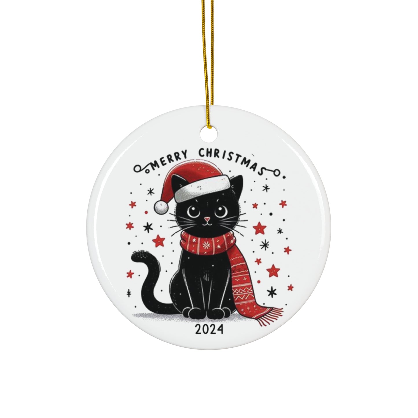 Black Cat Christmas 2024 Ornament