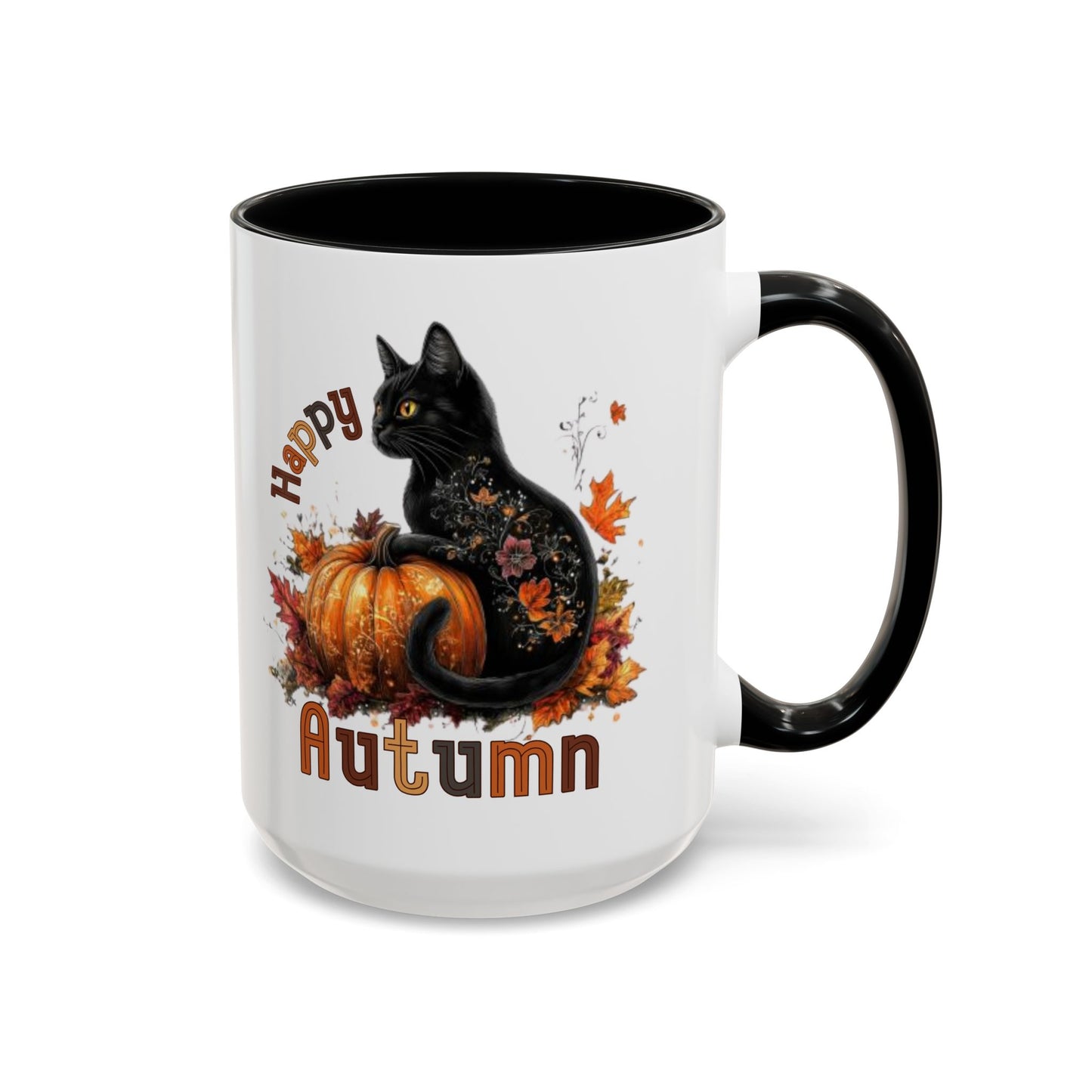 Happy Autumn Black Cat Mug