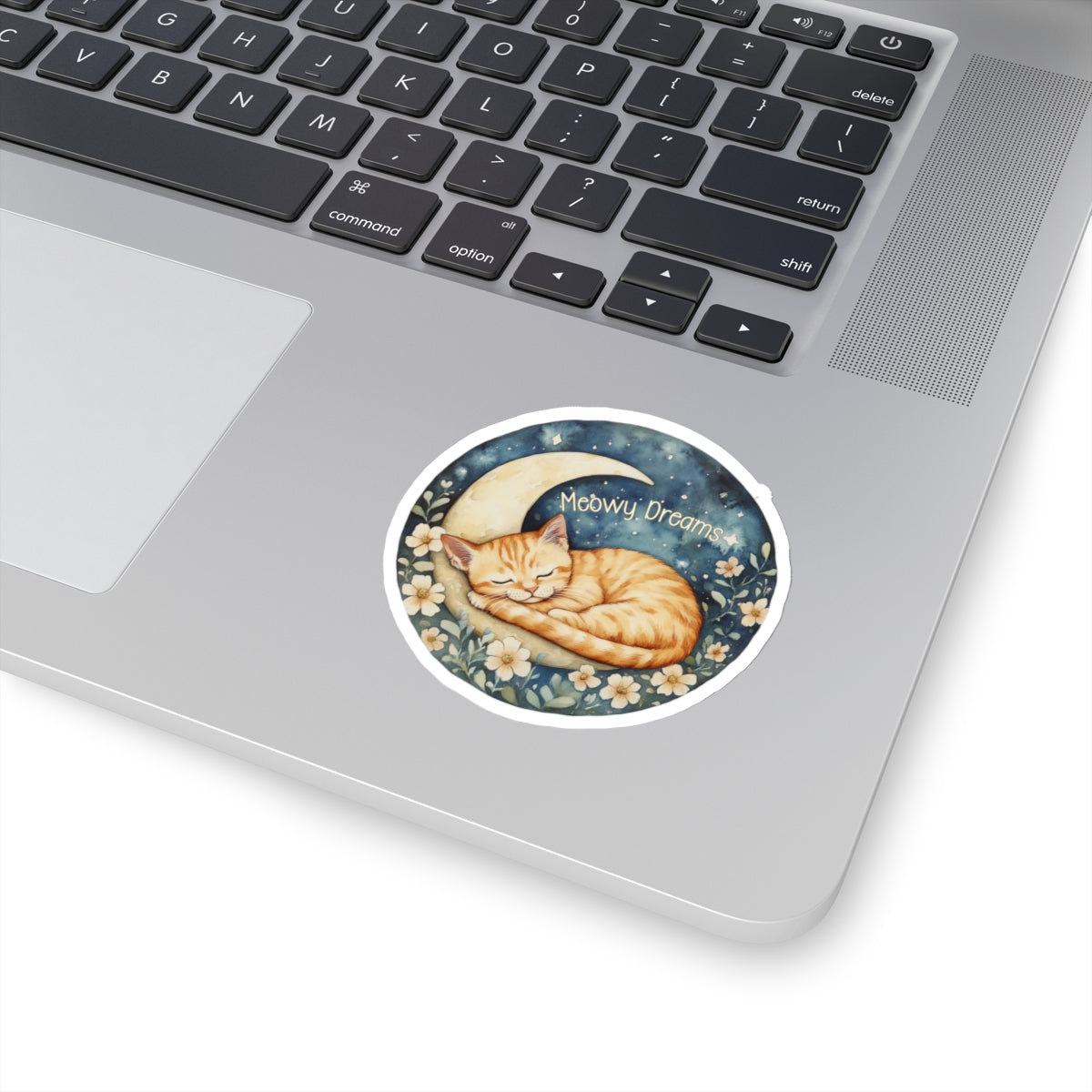 Sleepy Cat on Moon Sticker