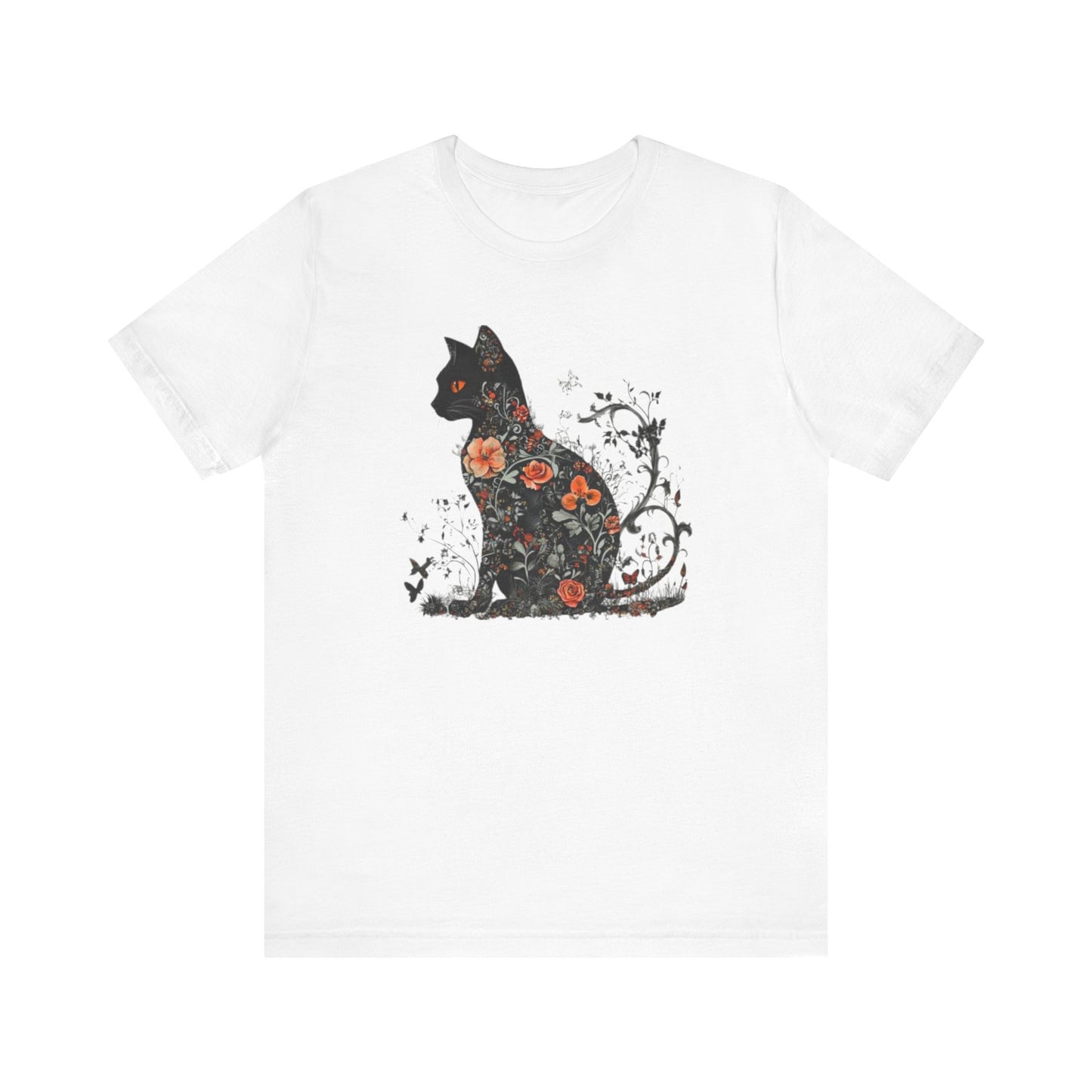 Goth Floral Cat Shirt