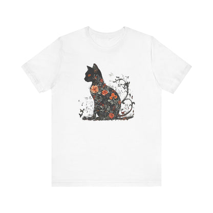 Goth Floral Cat Shirt