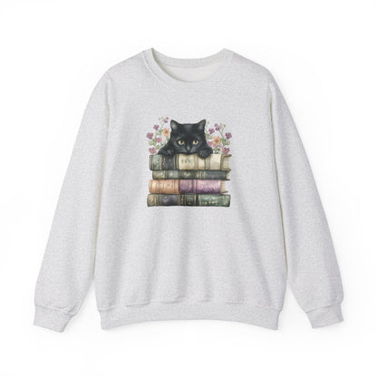 Black Cat and Books Sweatshirt