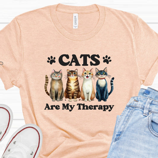 Cats Are My Therapy Shirt