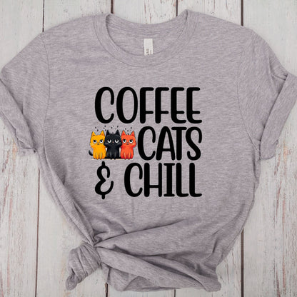 Coffee, Cats, and Chill Cat Shirt