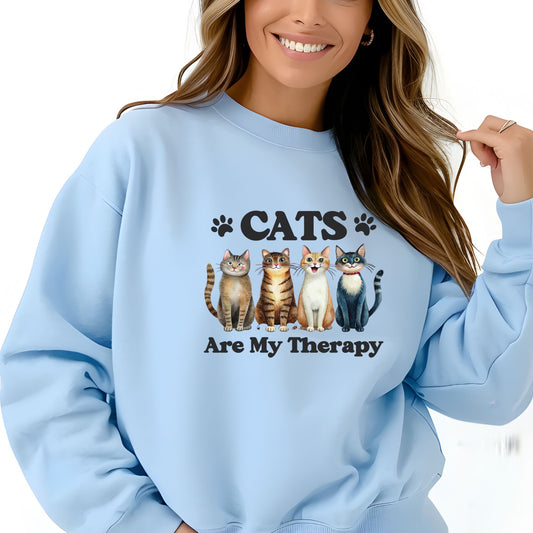 Cats Are My Therapy Sweatshirt