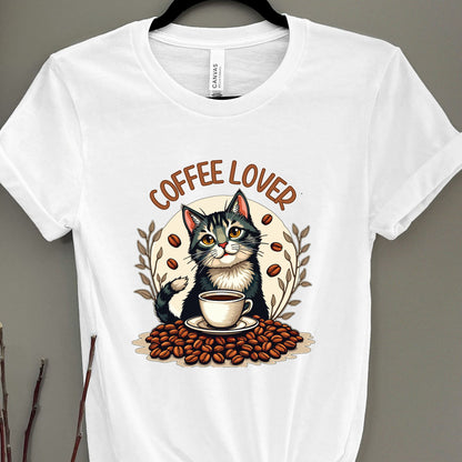 Coffee Lover Cat Tee