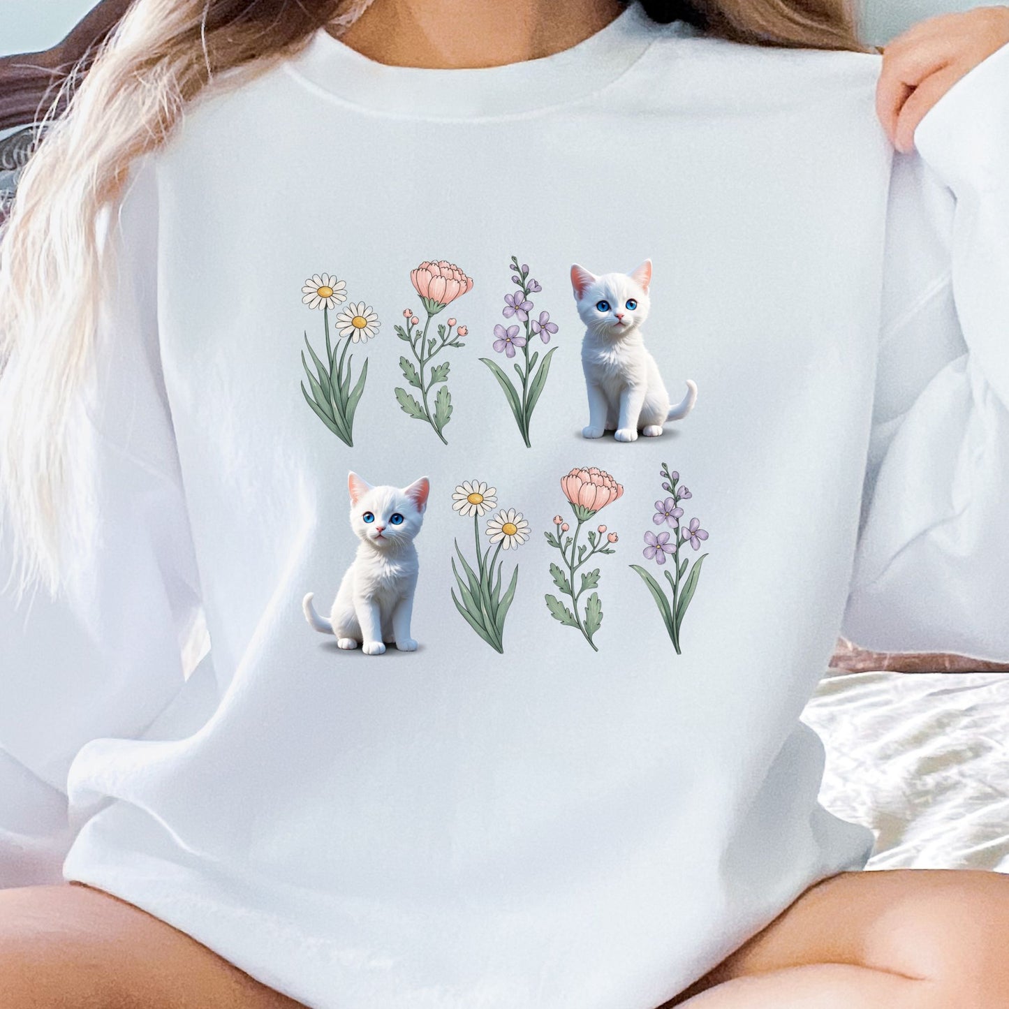 Boho Flowers and Cats Sweatshirt