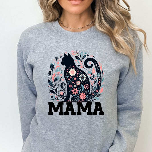 Floral Cat Mama Sweatshirt